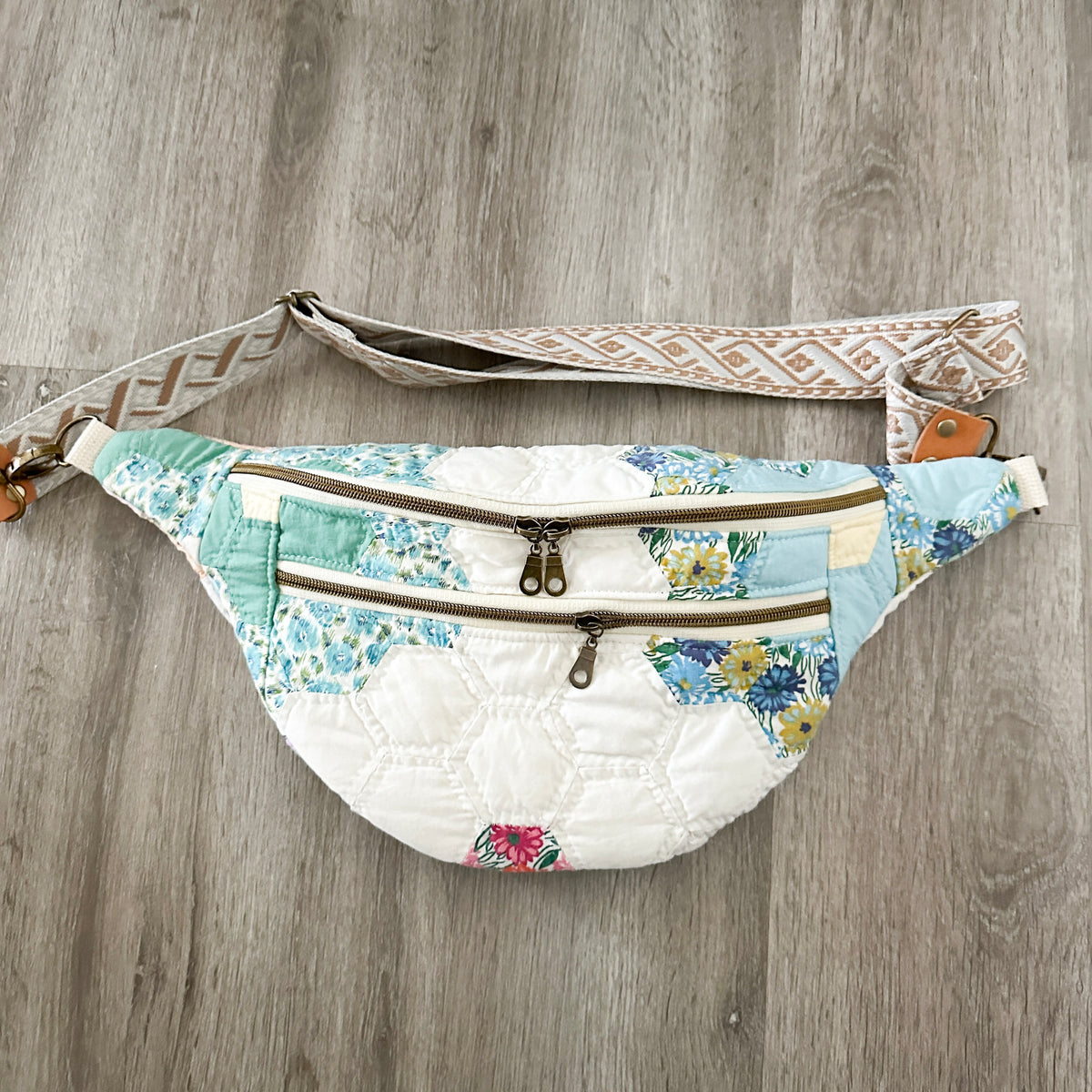 Vintage Grandmothers Garden Quilt Fanny Pack