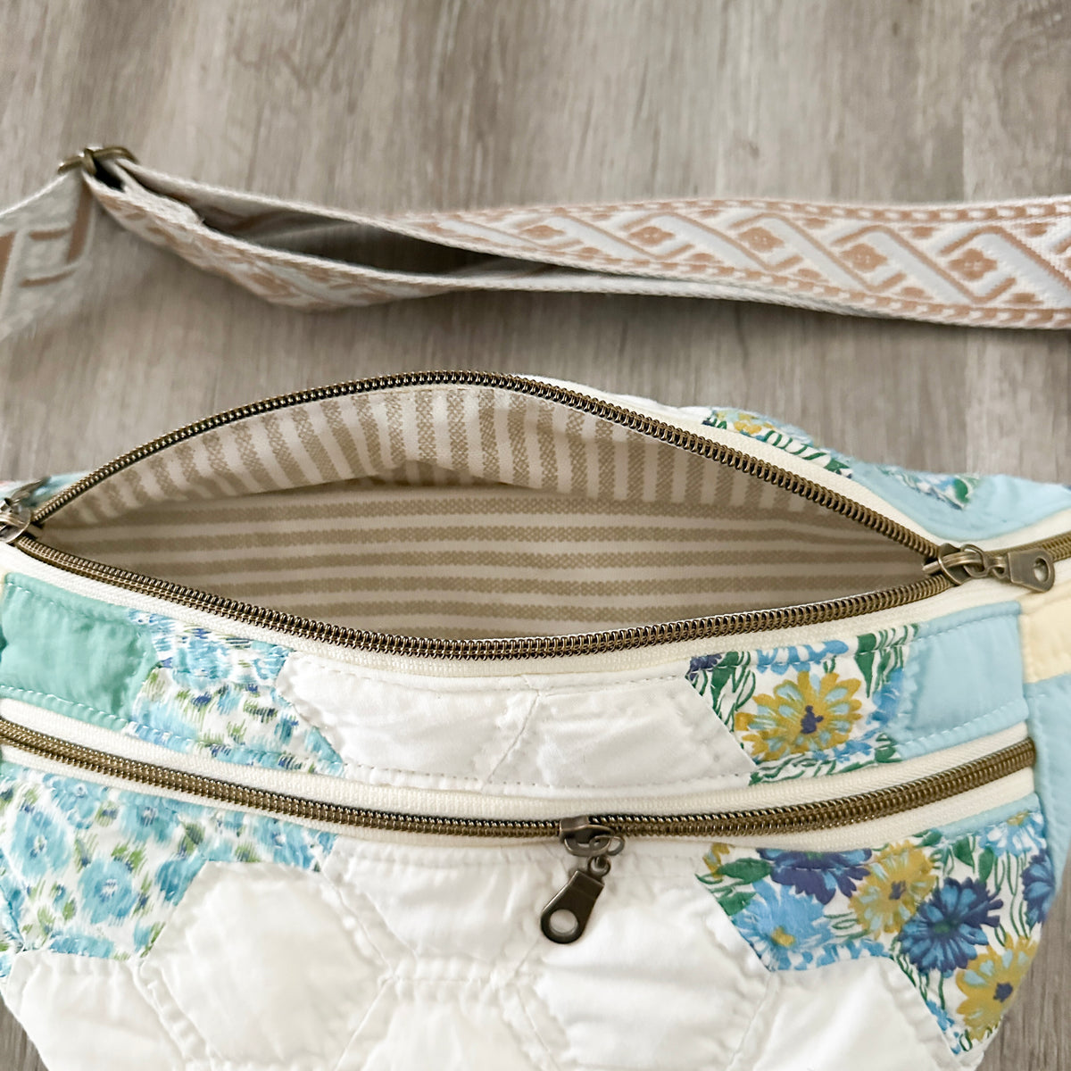 Vintage Grandmothers Garden Quilt Fanny Pack