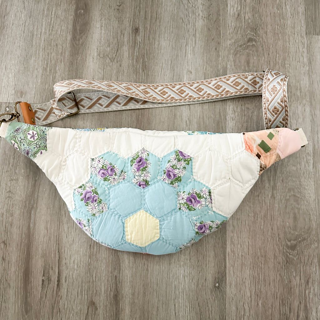 Vintage Grandmothers Garden Quilt Fanny Pack