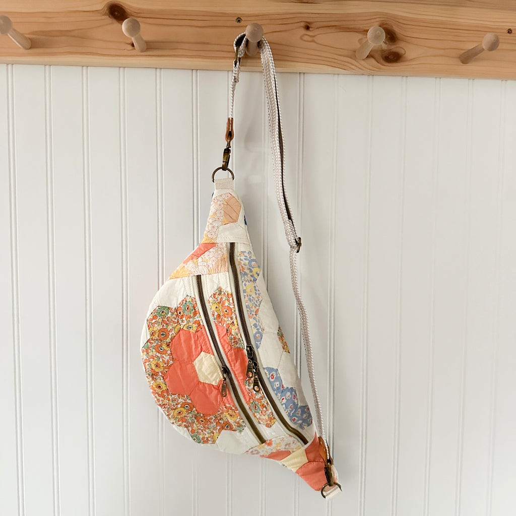 Vintage Grandmothers Garden Quilt Fanny Pack