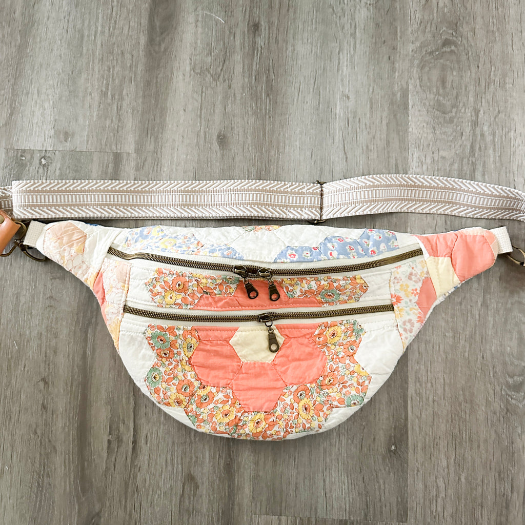 Vintage Grandmothers Garden Quilt Fanny Pack