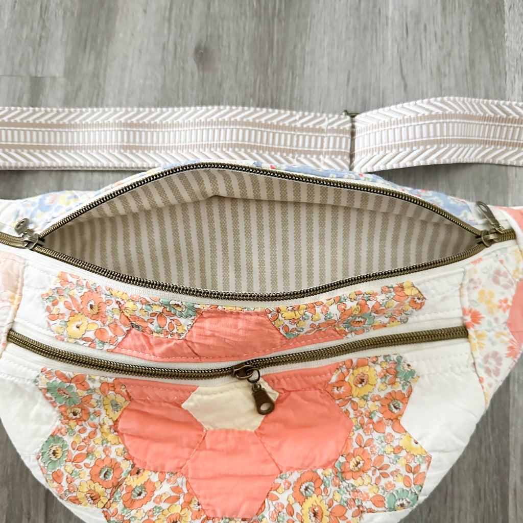 Vintage Grandmothers Garden Quilt Fanny Pack