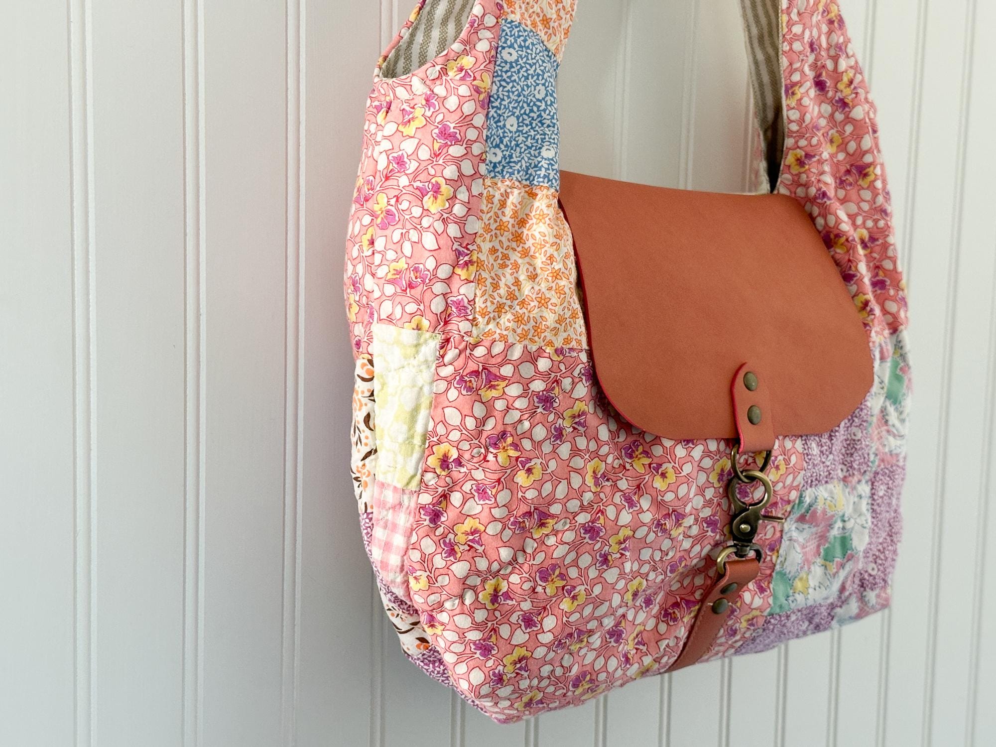 Pink Vintage Quilt "Gathered Grace Bag"